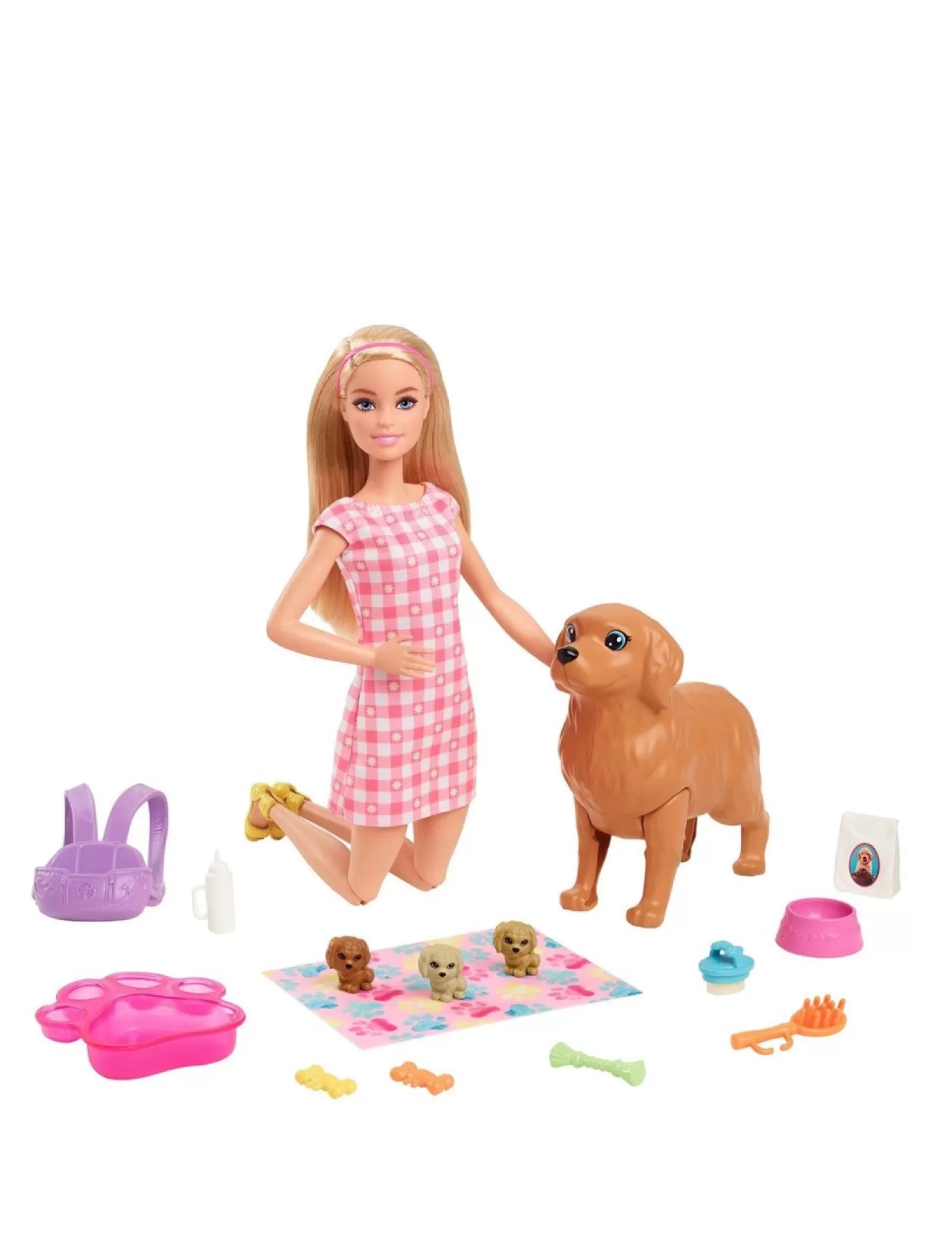 Barbie Newborn Pups Doll And Puppy Playset* Barbie