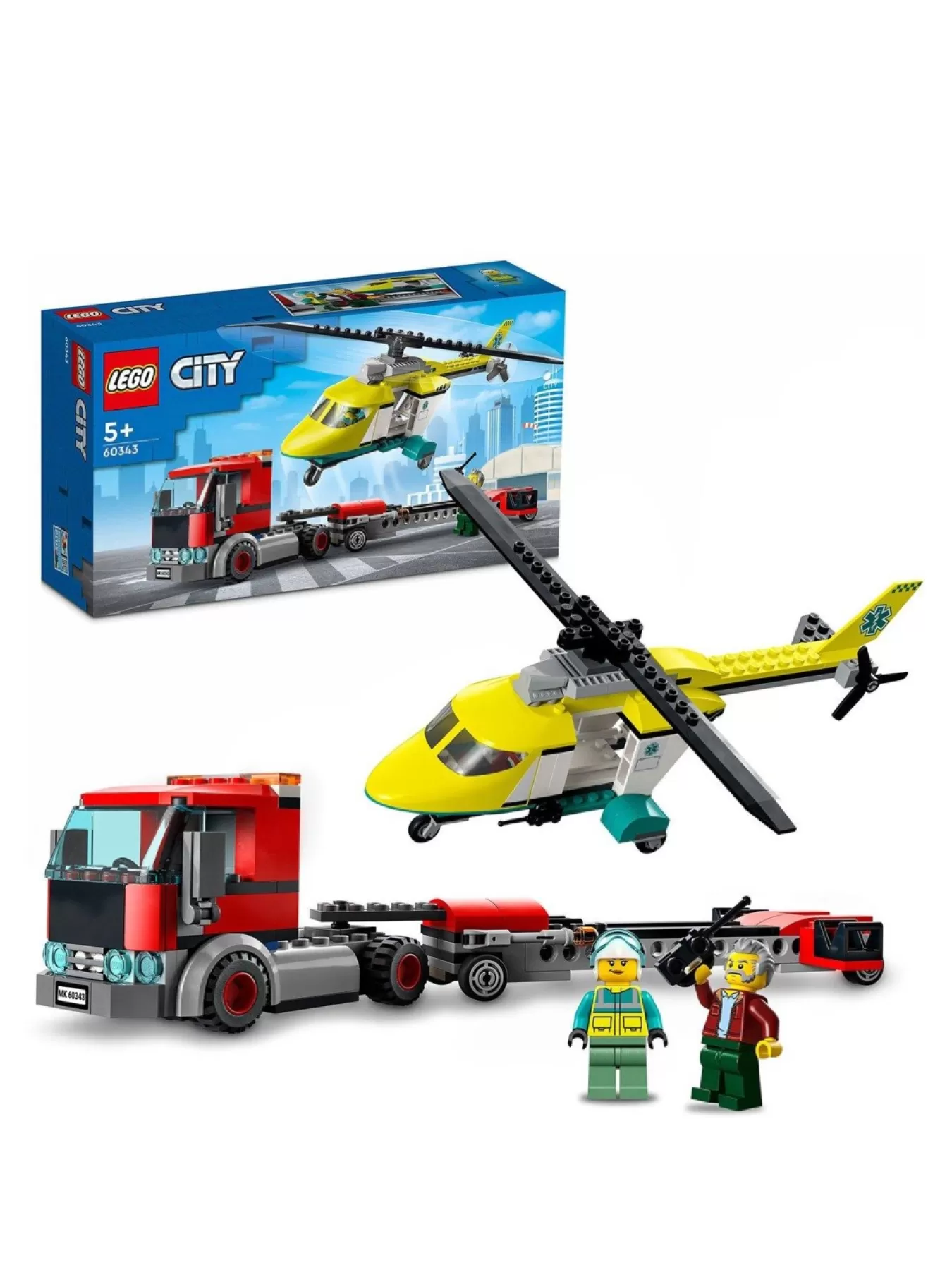 * Lego City Rescue Helicopter Transport Set 60343* Lego