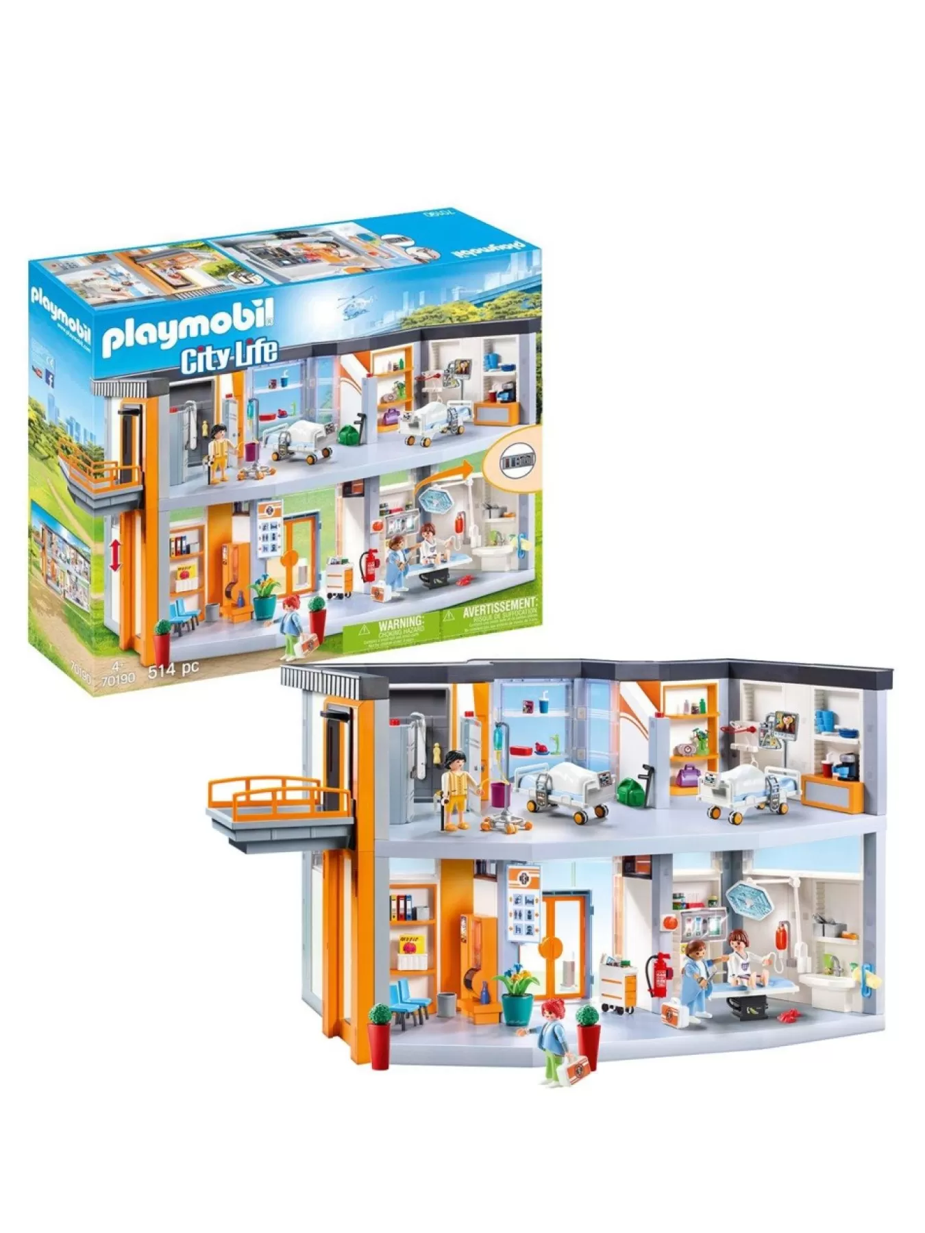 * Playmobil 70190 City Life Large Furnished Hospital With Lift* Playmobil