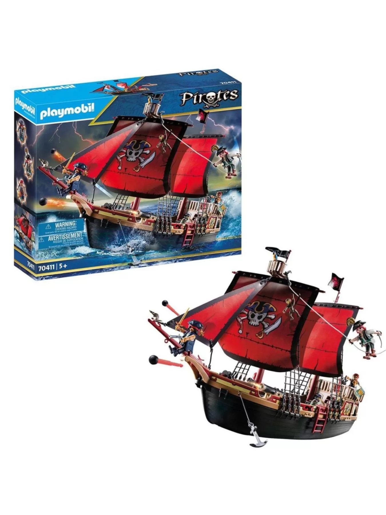 * Playmobil 70411 Pirates Large Floating Pirate Ship With Cannon* Playmobil