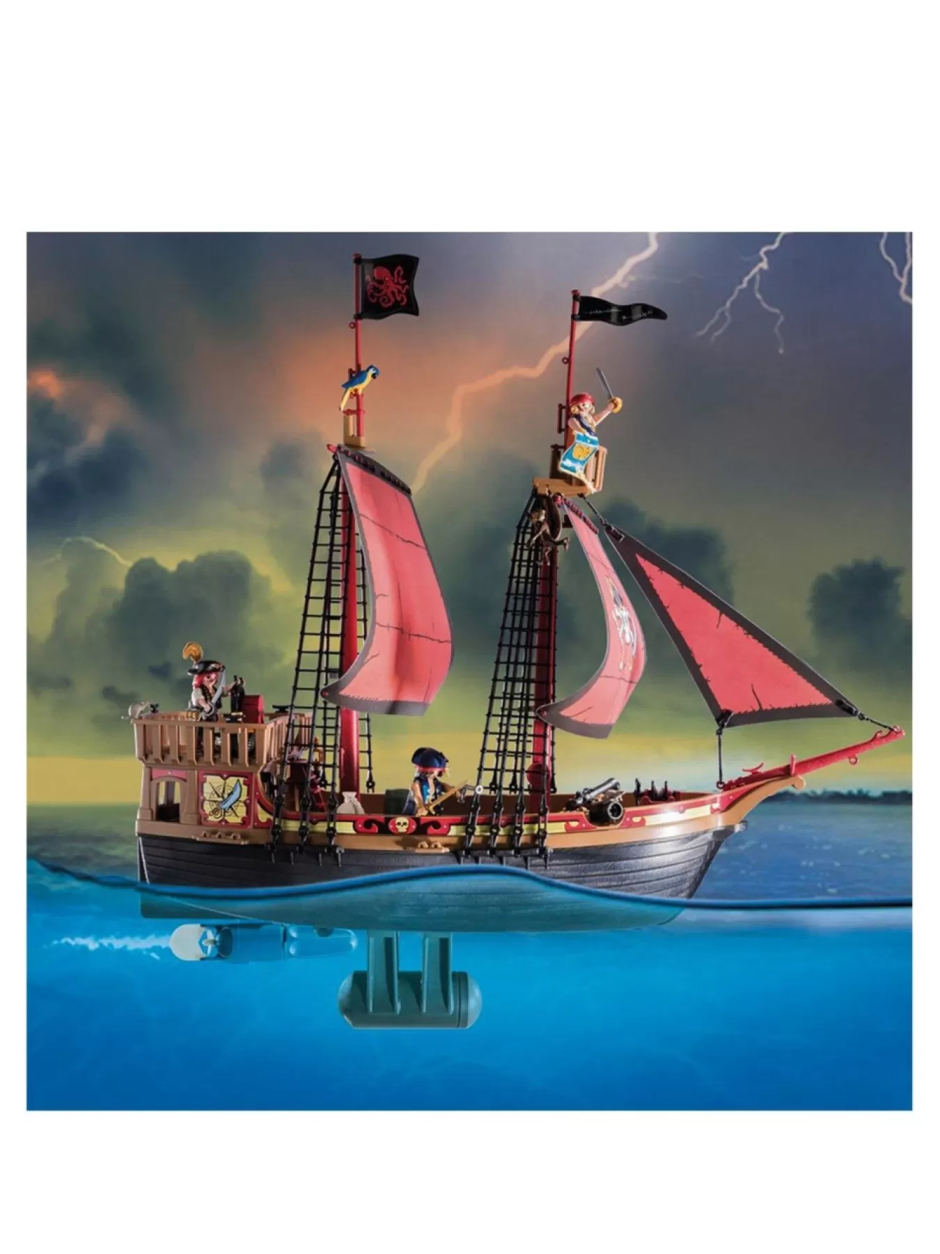 * Playmobil 70411 Pirates Large Floating Pirate Ship With Cannon* Playmobil