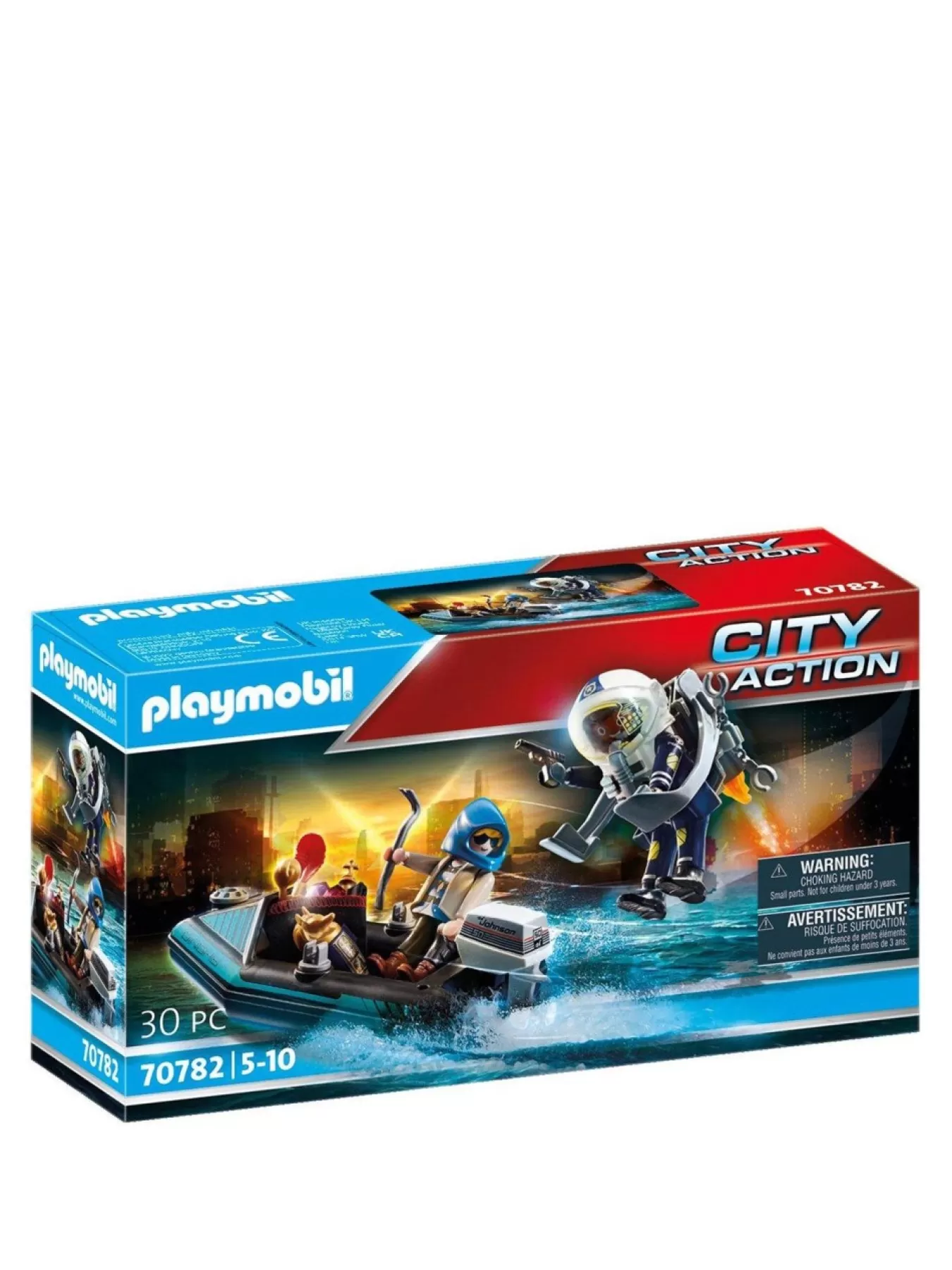 * Playmobil 70782 City Action Police Jet Pack With Boat* Playmobil