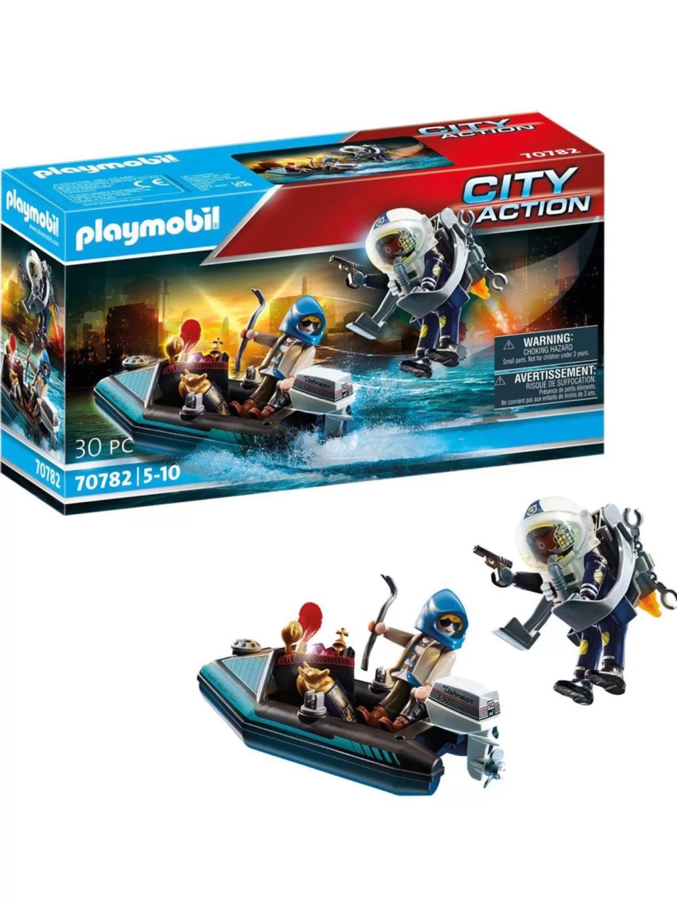 * Playmobil 70782 City Action Police Jet Pack With Boat* Playmobil